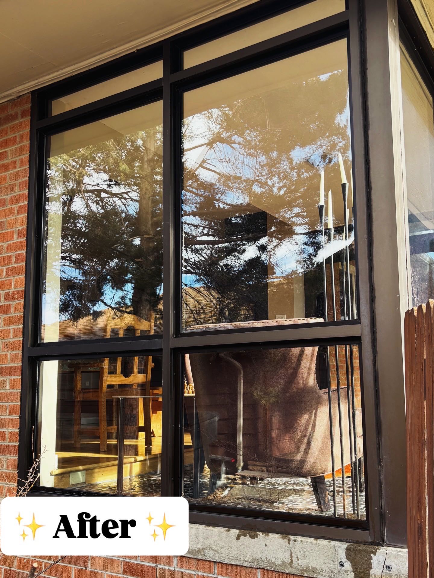 Window tinting installation on home exterior